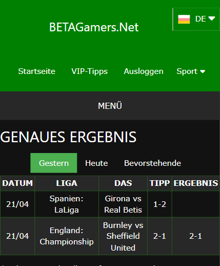 gewonnene Wettscheine